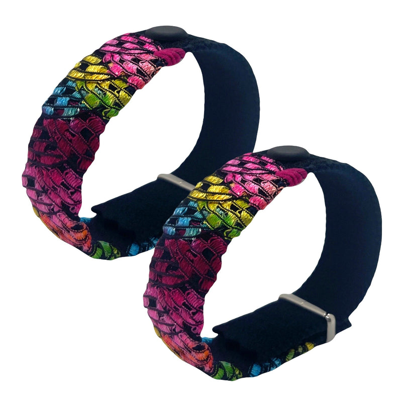 Motion Sickness Relief Bracelets- Adjustable Acupressure Band-Nausea-Vertigo-Stress (pair) Pink Carnival